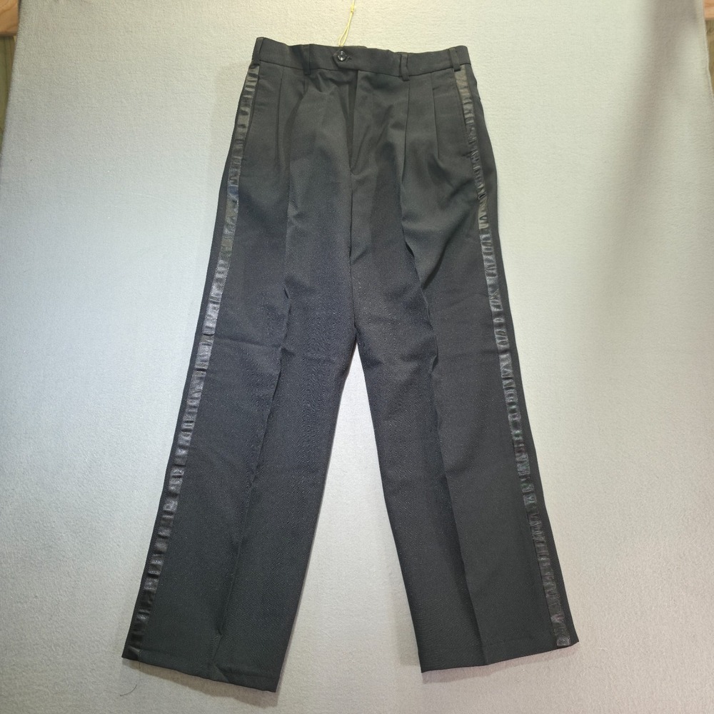 Sean Ray Men's Black Pleated Tuxedo Pants Size 31X29.5‎